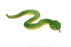 Peluche serpent vert crotale des bambous